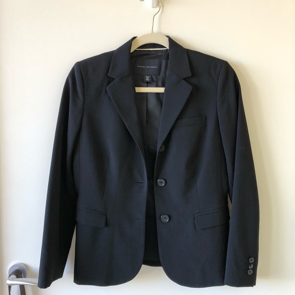 Black suit jacket from Banana Republic